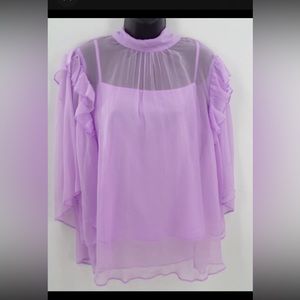 NWT Happy Nature by Kate Hudson lilac blouse, size L